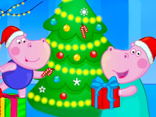 Hippo Christmas Calendar artwork