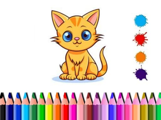 Cute Cat Coloring Book artwork