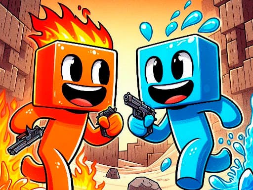 Fire and Water Blockman artwork