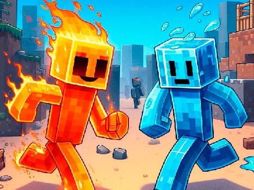 Fire and Water Stickman artwork